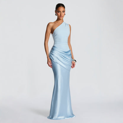 Slim Off-Shoulder Bodycon Maxi Evening Gown - detail