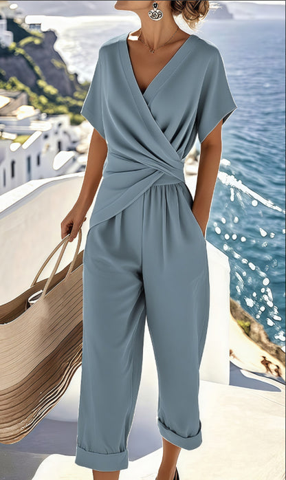 Women's Irregular Pleated Officewear Pantsuit Set