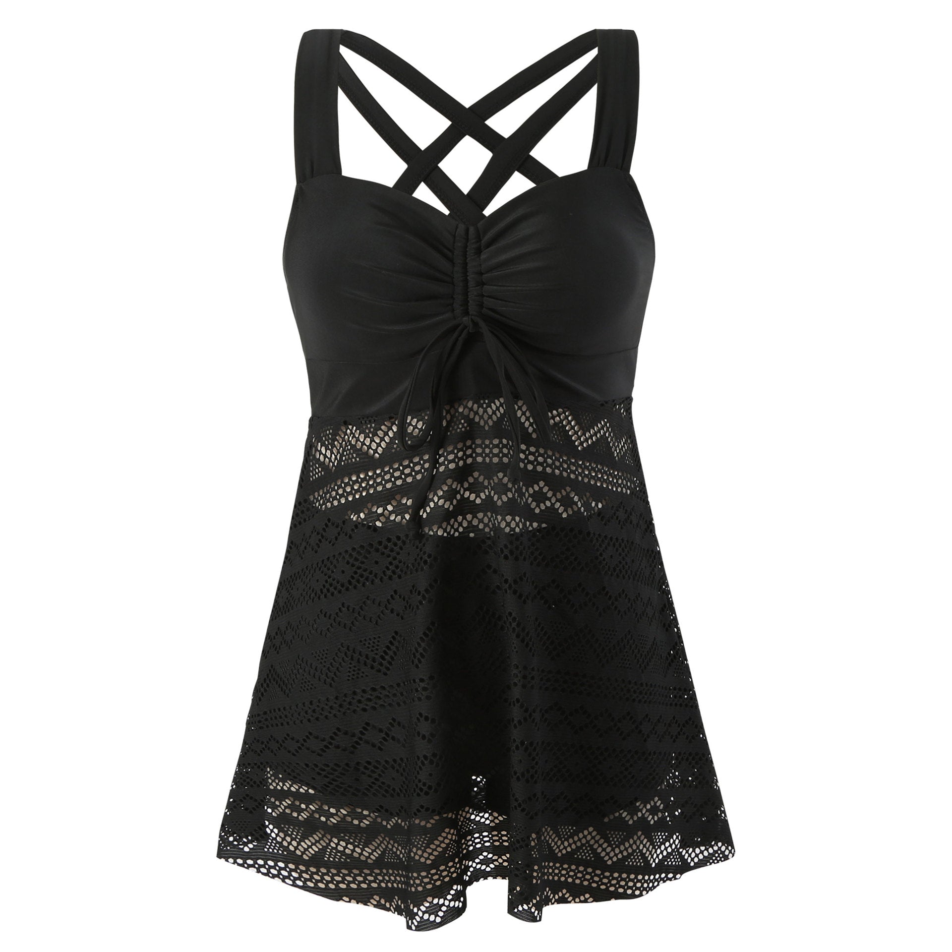 Lace One Piece Swimsuit | Elegant Solid Color Swimwear