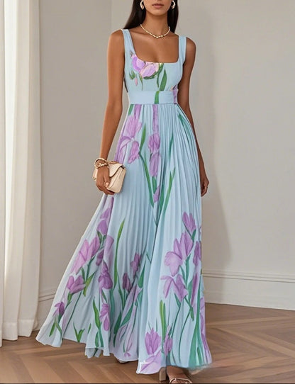 Floral Print Pleated Midi Dress | Summer Style