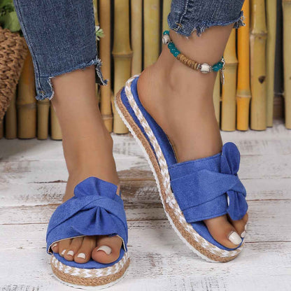 Women's Bow Slippers Platform Sandals