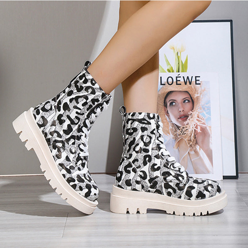 Bellanica - Leopard Print Martin Boots