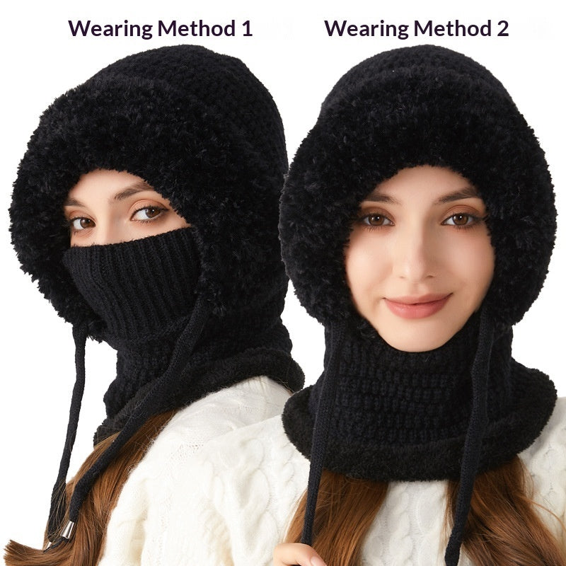 Bellanica - Knitted Hat For Women, Winter Integrated Scarf Beanie