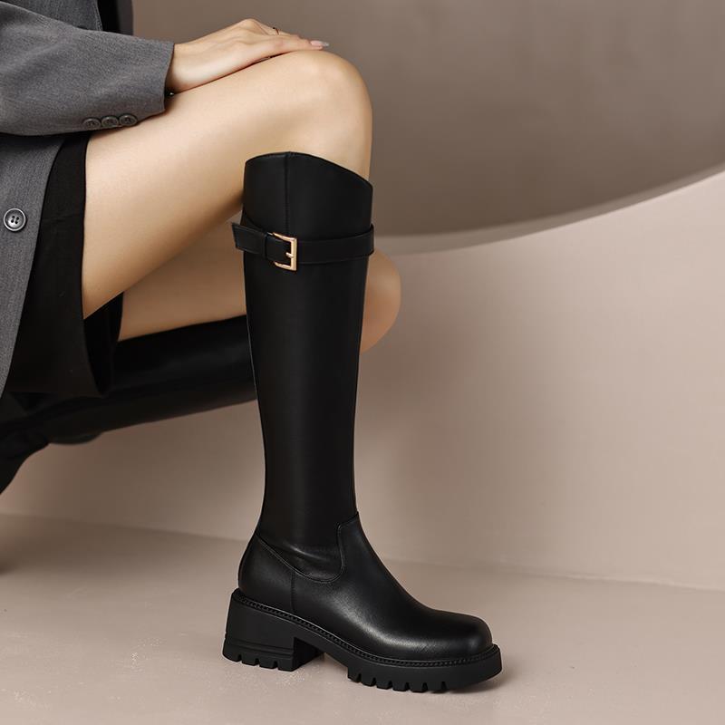 Bellanica - British Leather Chunky Knee Boots