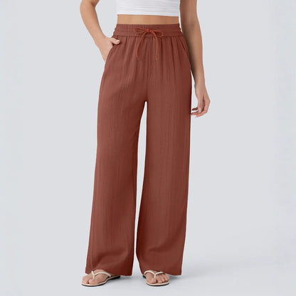 Wide-Leg Drawstring Pocket Pants - detail