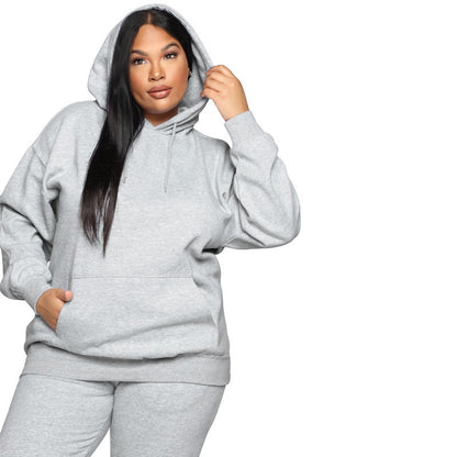 Bellanica - Loose Plus-Size Hooded Sweater Suit