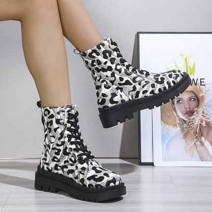 Bellanica - Leopard Print Martin Boots