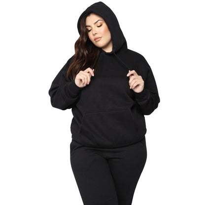 Bellanica - Loose Plus-Size Hooded Sweater Suit