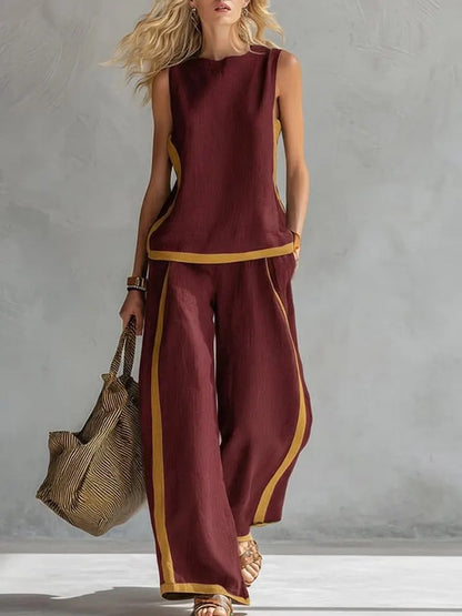 High-Waist Wide-Leg Casual Set