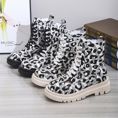 Bellanica - Leopard Print Martin Boots