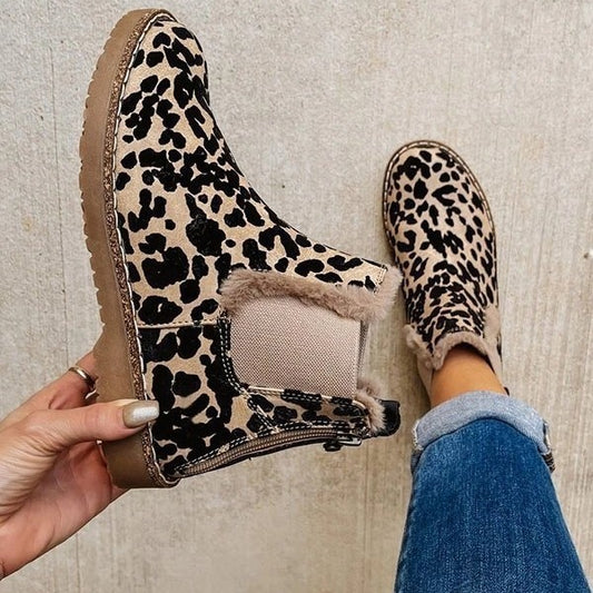 Bellanica - Leopard Print Suede Boots