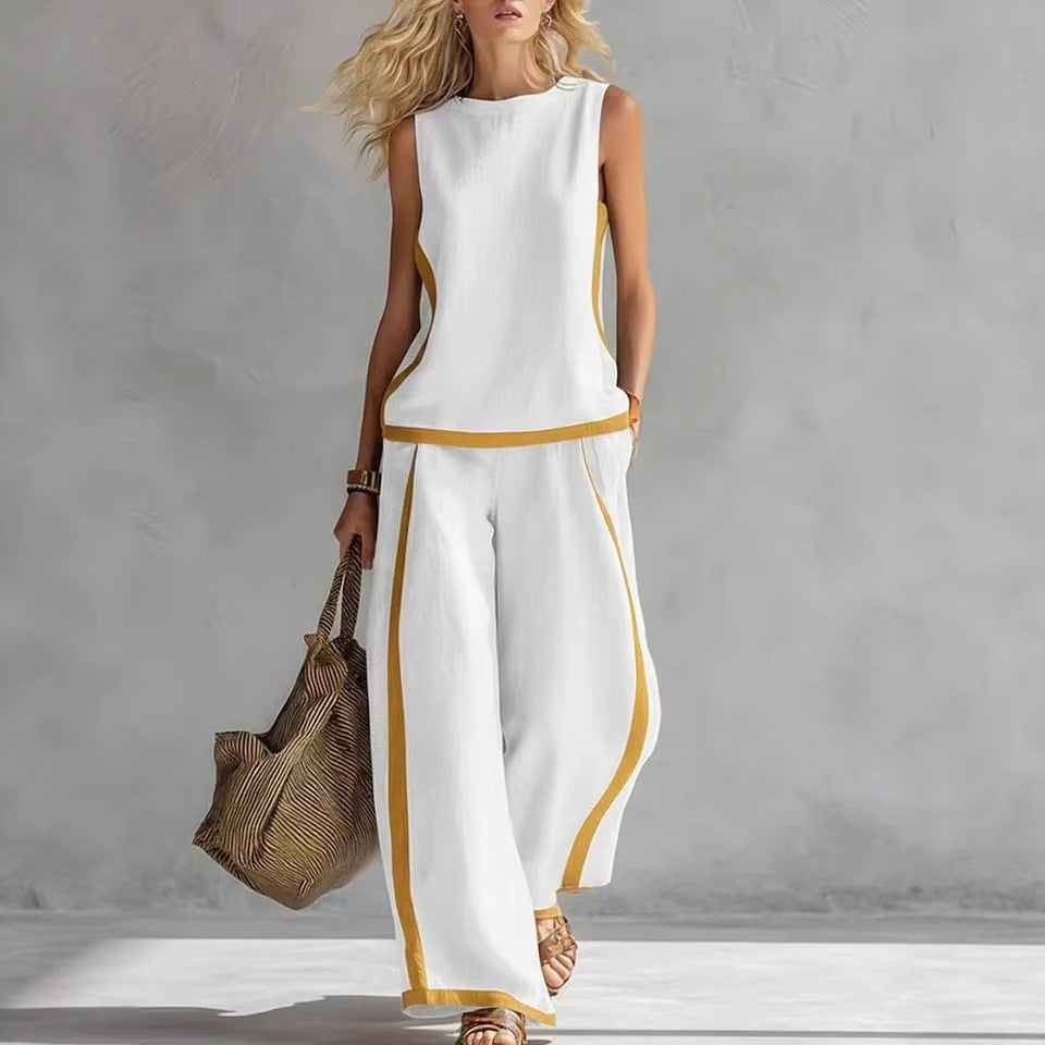High-Waist Wide-Leg Casual Set