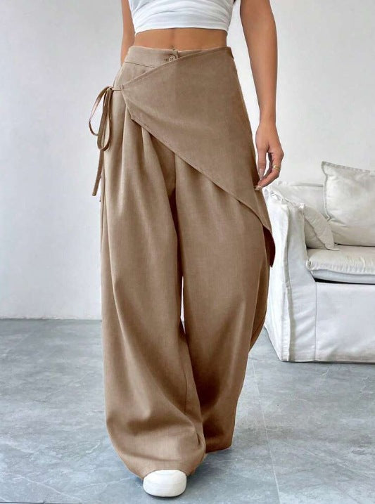 Women's Irregular Wide-Leg Casual Trousers