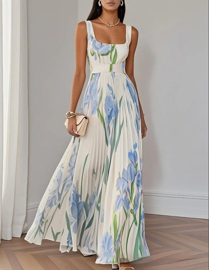 Floral Print Pleated Midi Dress | Summer Style