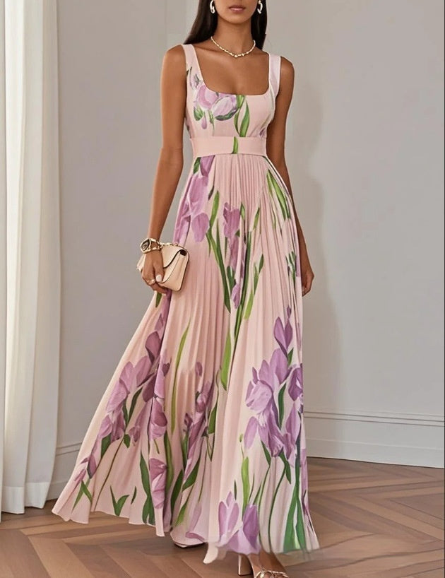 Floral Print Pleated Midi Dress | Summer Style