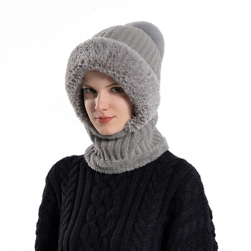 Bellanica - Knitted Hat Scarf Mask One-piece Hat Women's Winter