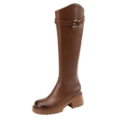 Bellanica - British Leather Chunky Knee Boots