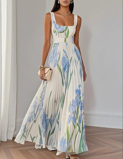 Floral Print Pleated Midi Dress | Summer Style